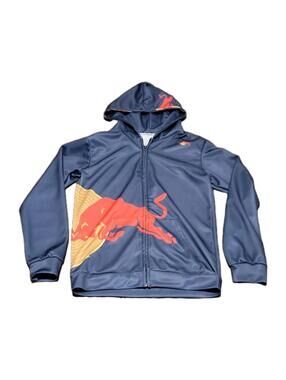 Red Bull Racing Style Blue Red Yellow Polyester Full Zip Hoodie Men's SZ S 207